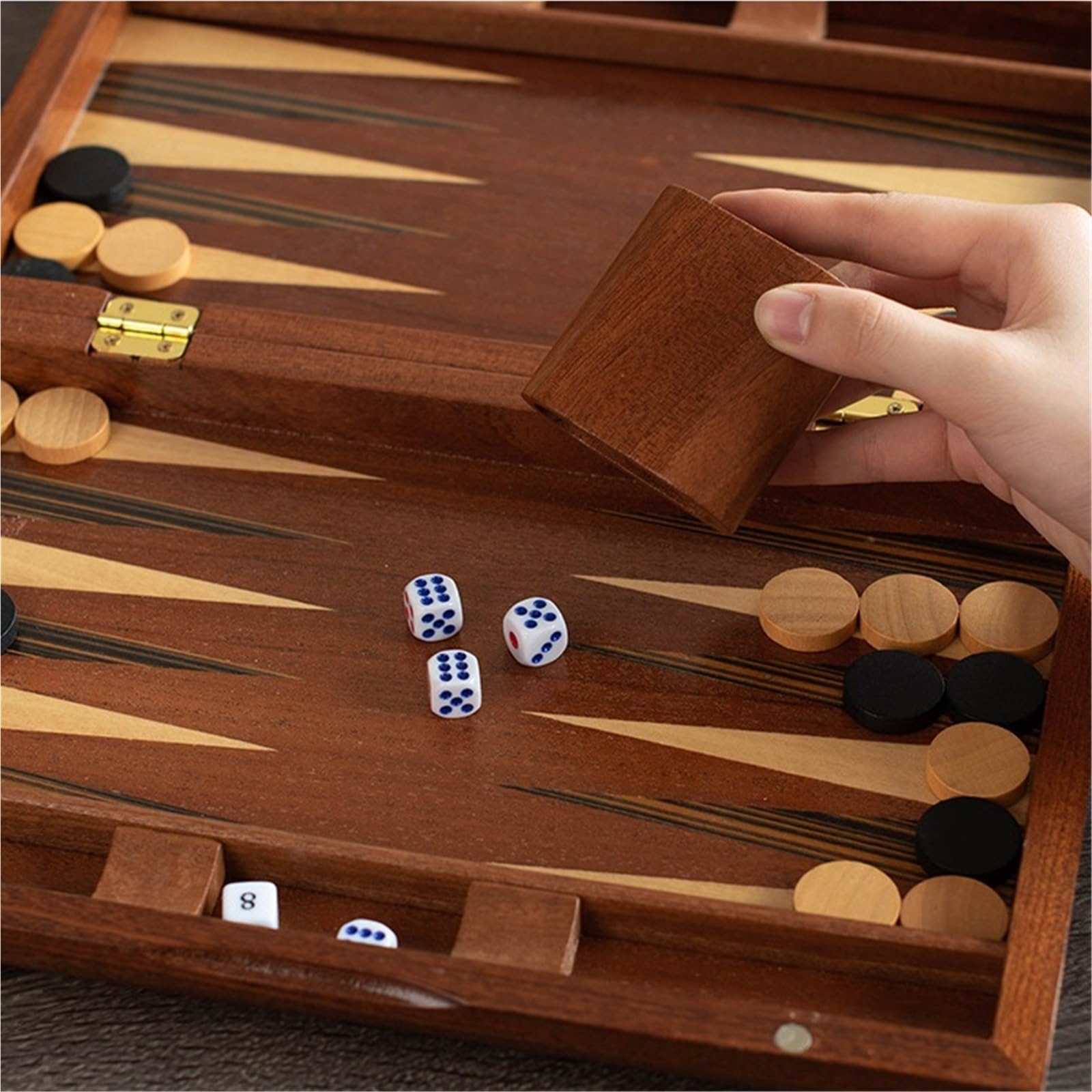 Juego de Mesa de Backgammon de Madera, Tablero clásico Ajedrez