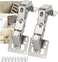 Vista 7 de Furniware Paquete de 2 1 par de bisagras Lazy Susan de 165 grados, superposición completa oculta para gabinete, armario, puerta plegada, combinación