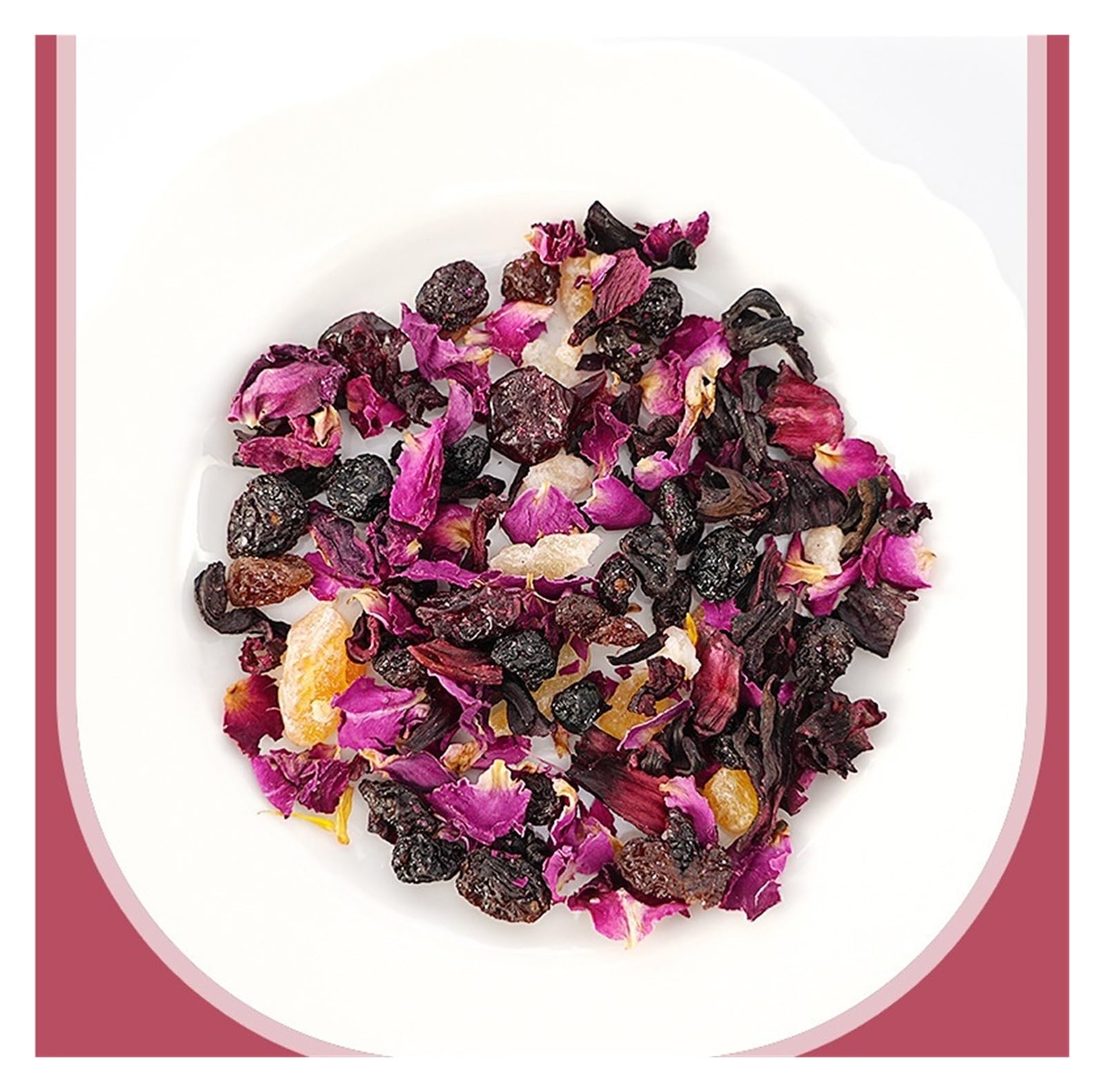 Tè Alla Rosa E Ciliegia 50g, 10 Bustine Confezionate Singolarmente, Miscela Di Frutta E Fiori(4pcs)