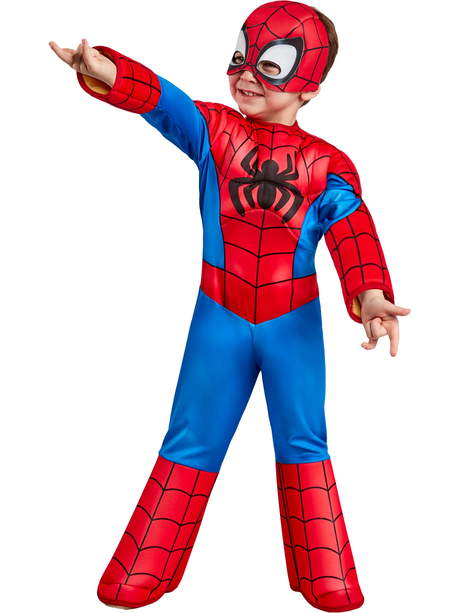 Rubies Official Marvel Spidey and His Amazing Friends Spider-Man Deluxe Toddler Costume, Kids Fancy Dress, Size 2-3 Years