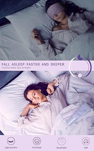 Miniatura 4 de BLSSNZ Antifaz para dormir de lado, antifaz con bloqueo de luz para dormir, máscara de dormir de doble cara para todas las estaciones para mujeres y