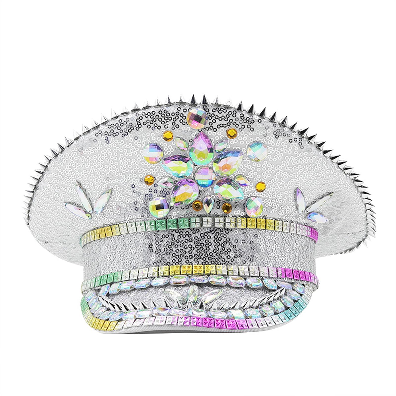 Cappello sergente con paillettes con strass cappello da addio al nubilato festa cosplay cappello night club capitano cappello copricapo tesa larga cappello costume cappello