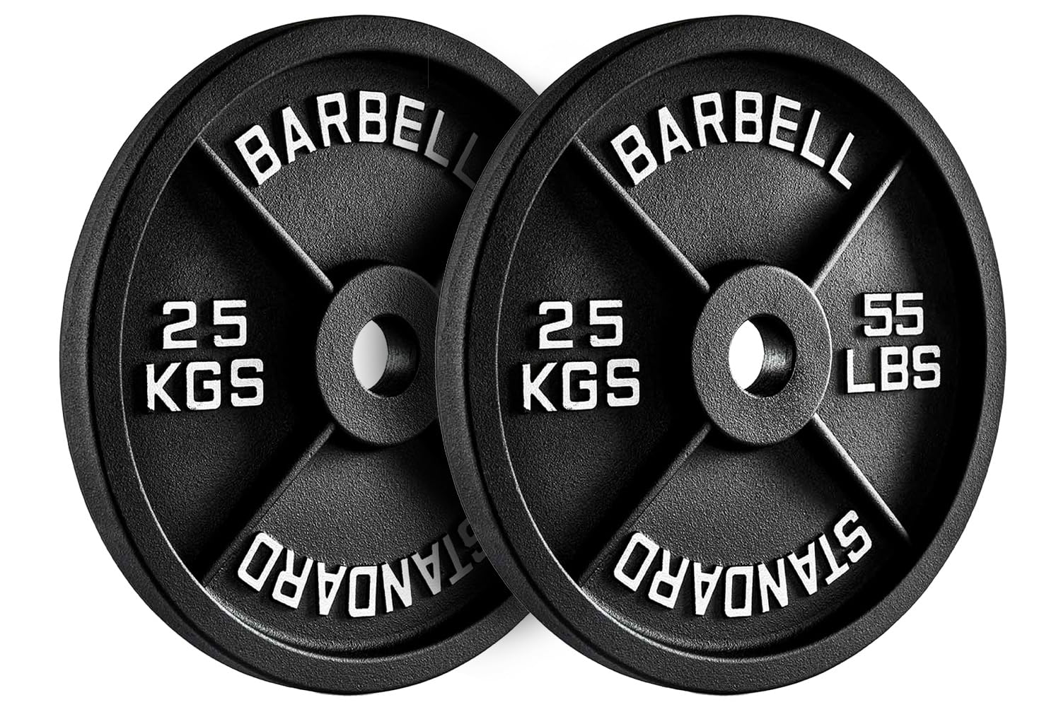 FK Sports Olympic Weight Plates, 2" Cast Iron Weights, Barbell Plates 2.5kg, 5kg, 10kg, 15kg, 20kg, 25kg, Durable Weight Plates for Home Gym & Fitness, Weight Set, Sold in Pair (F) 2 X 25KG) — image 1