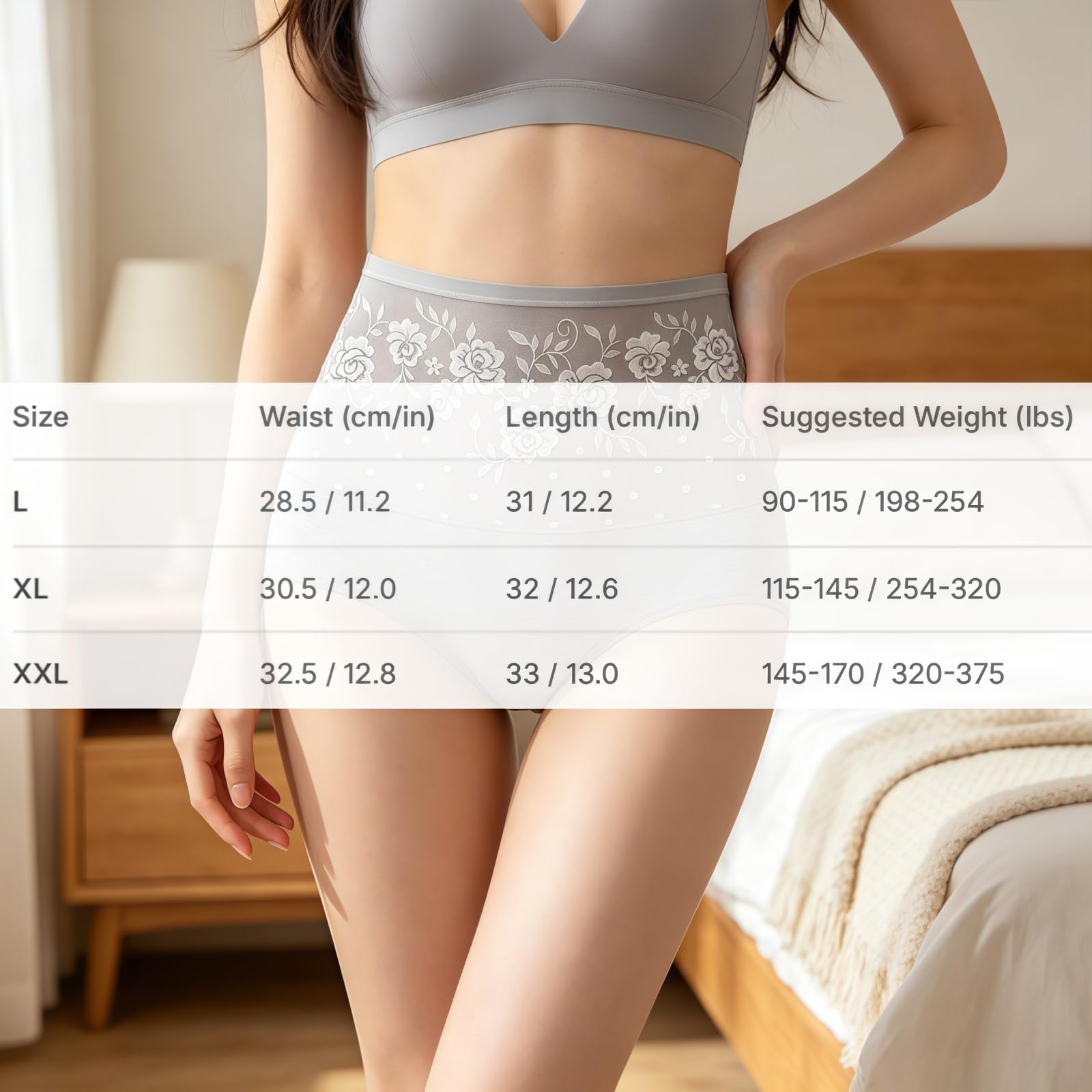 Genérico Braguitas de algodón de Talle Alto a Prueba de Fugas con Estampado Floral para Mujer, Estilo Bikini Hipster, sin Costuras, Estilo Atrevido