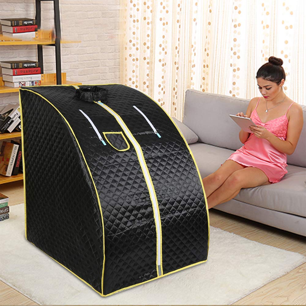Sauna portátil con mando a distancia, cabina térmica E-75 x 35 x 25 cm negro