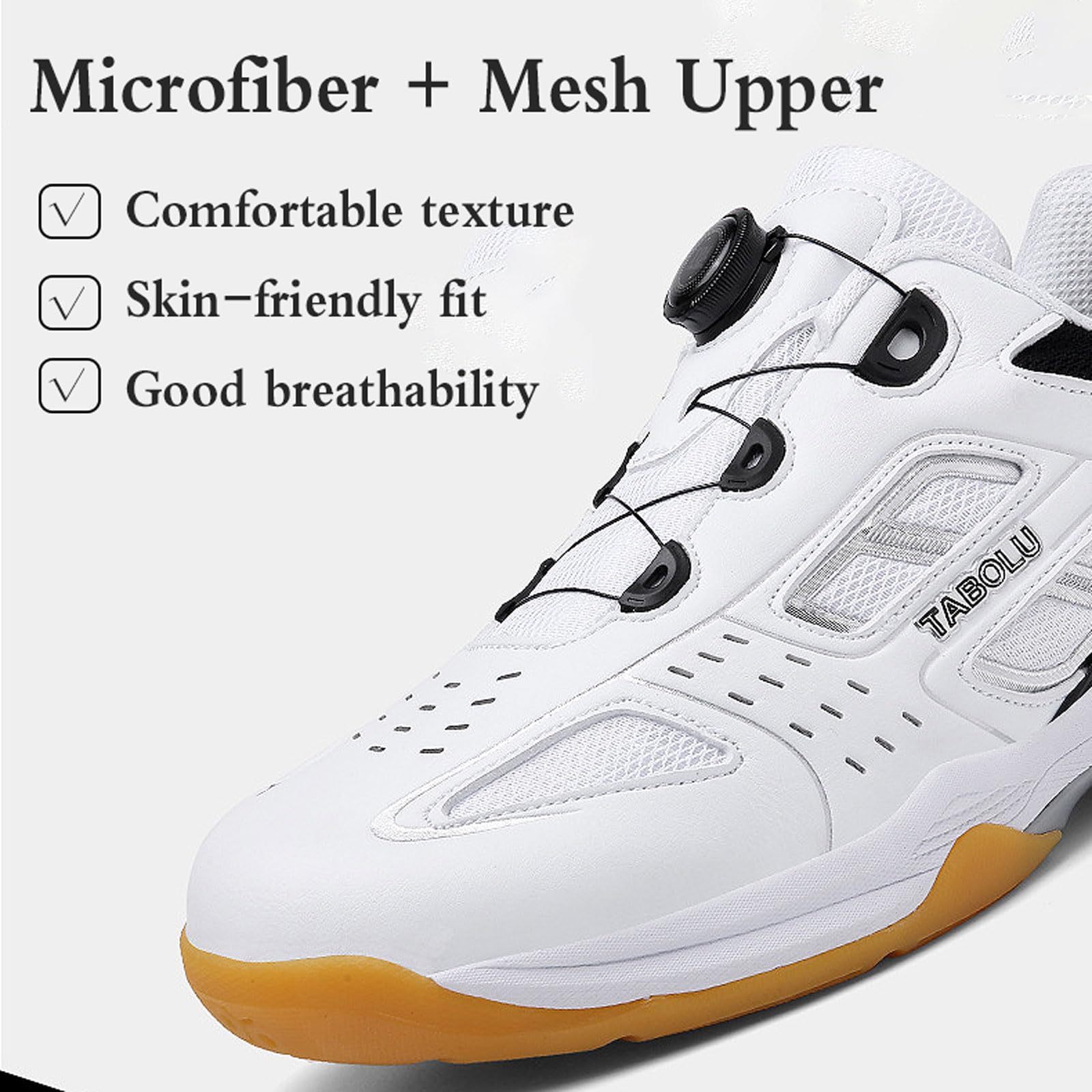 Zapatos De BáDminton Transpirables,Zapatillas De BáDminton De Squash,Zapatos De Tenis De Mesa,Zapatos De BáDminton Antideslizantes,Ligeros,para BáDminton,Tenis De Mesa,Blanco