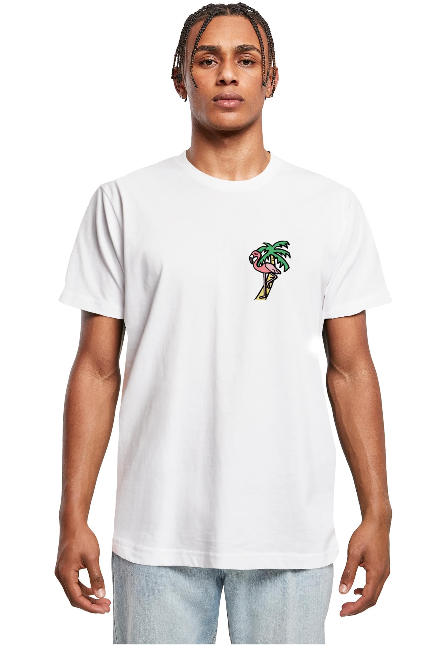 Mister Tee Herren Flamingo T-Shirt, White, XL