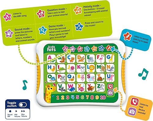Miniatura 5 de ABC Fun Hit Pad - Juguete interactivo de aprendizaje del alfabeto con canciones, sonidos y juegos, juguete educativo para niños pequeños a partir de