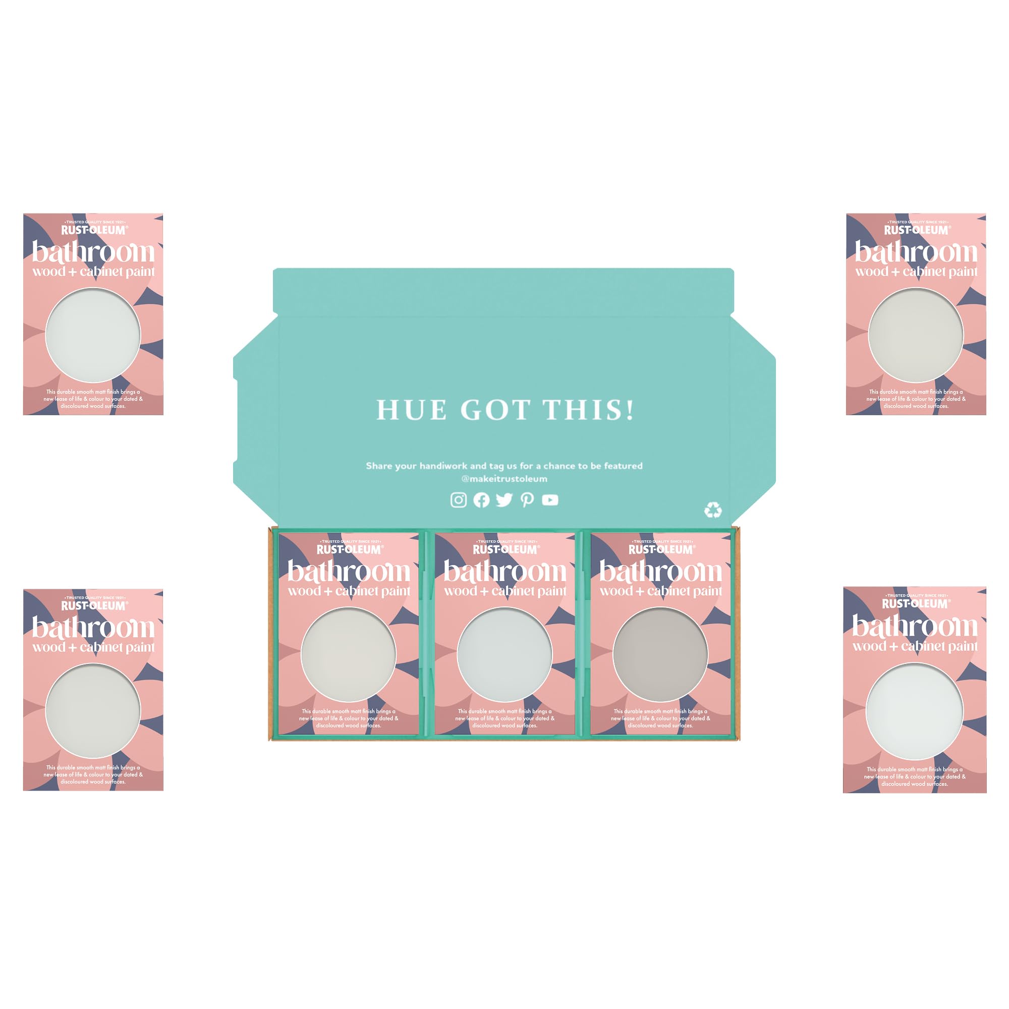 Rust-Oleum Bathroom Cabinet Paint in Matt Finish – Delicate Greys Tester Box