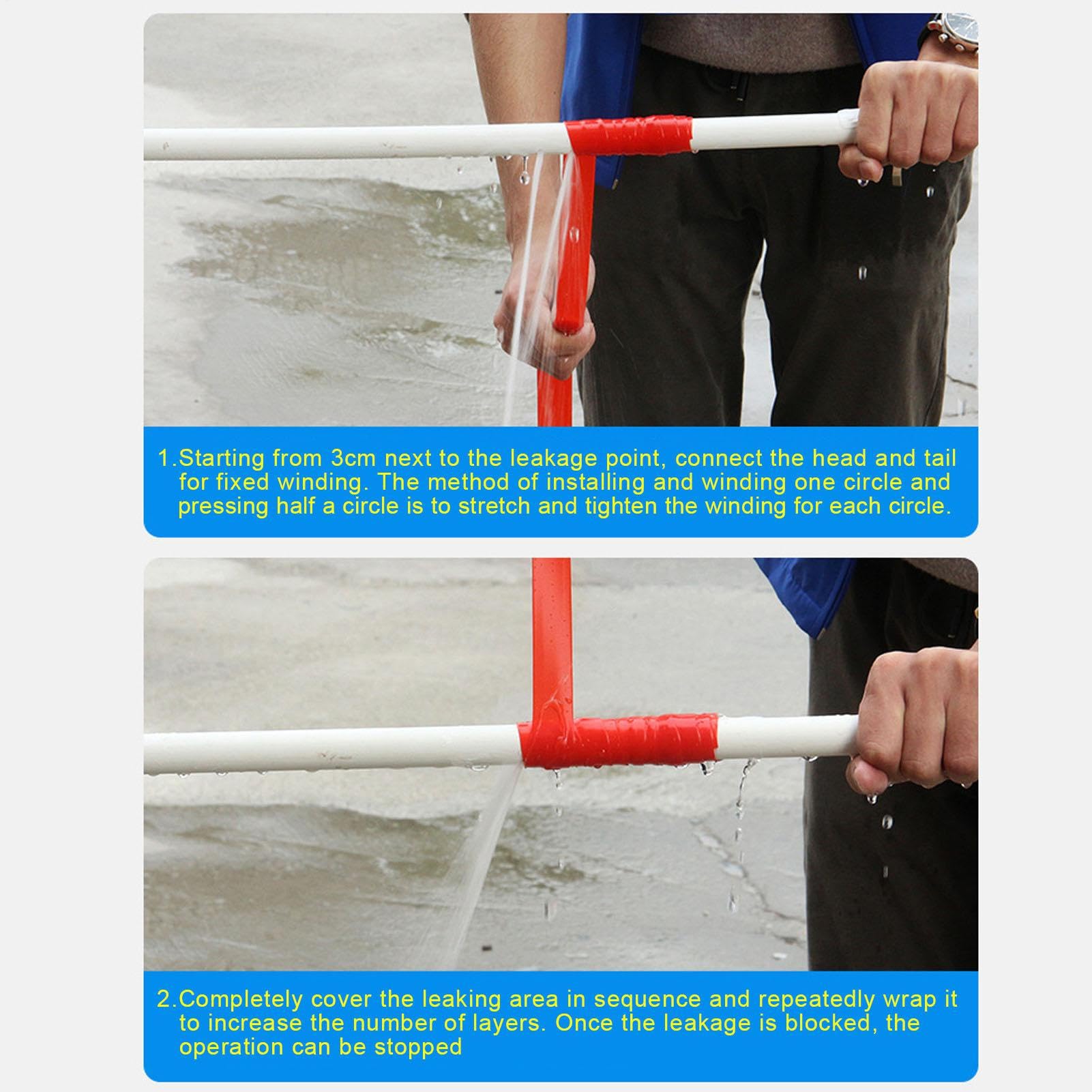 Cinta De Junta De Pérdida De Agua - Flexible PIDE PIRO, Sellador Hidráulico Duradero para Parada De Pérdida | Cinta De Silicona Autoadhesiva Negra para Tubo, Grifo