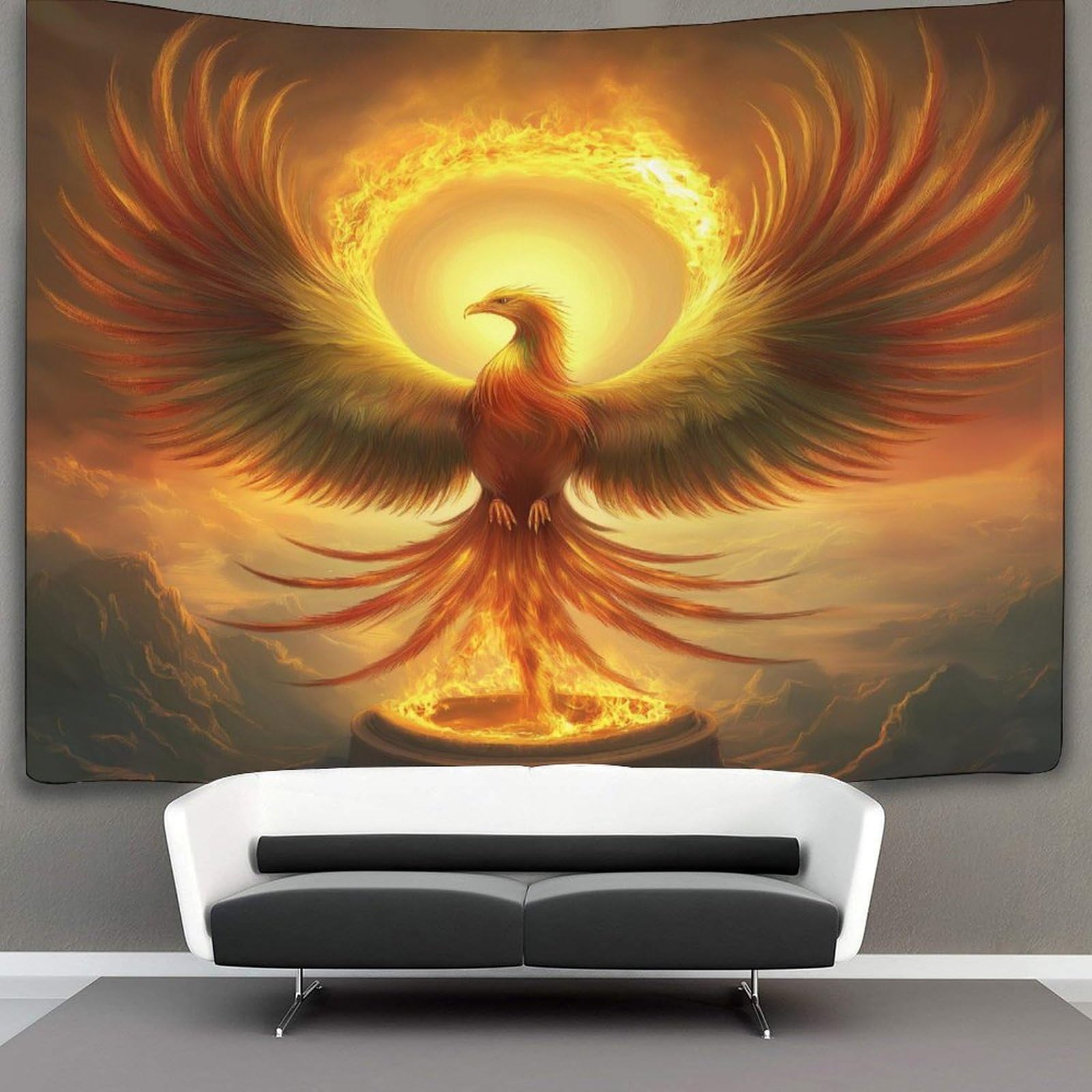 kaiyun Phoenix Tapestry Wall Tapestry Mythological Bird in Egyptian Tapestries Tapestry Wall Hanging Bedroom Home Decor 130cmx150cm