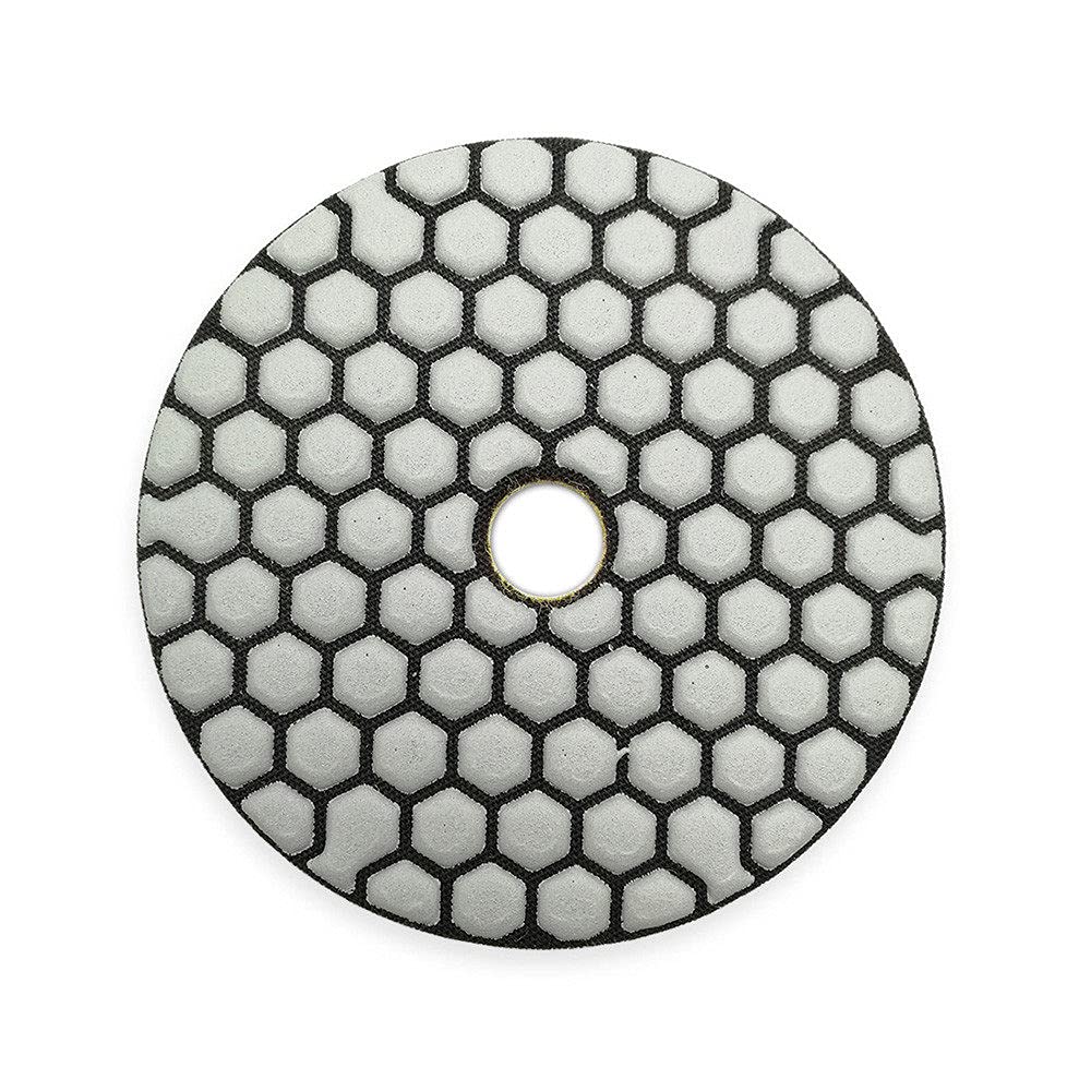 6 piezas 4 pulgadas / 100 mm grano # 100 resina de diamante Bond almohadilla de pulido en seco granito piedra de mármol disco de lijado flexible disco pulidor, A