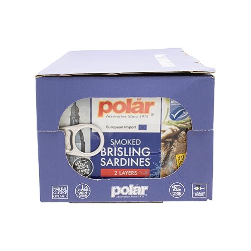 Miniatura 5 de MW Polar Sardinas Brisling Ahumadas en Agua de Manantial, Lata de 3.52 oz, Capturadas en la Naturaleza (Paquete de 12)