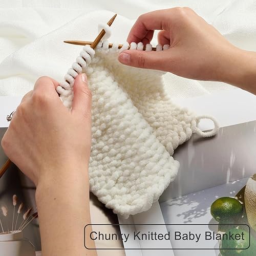 Miniatura 5 de SOVIKER Hilo de felpilla grueso para tejerganchillo para manta de bebé, hilo elegante para Amigurumi #6 súper voluminoso, extra grueso, suave,