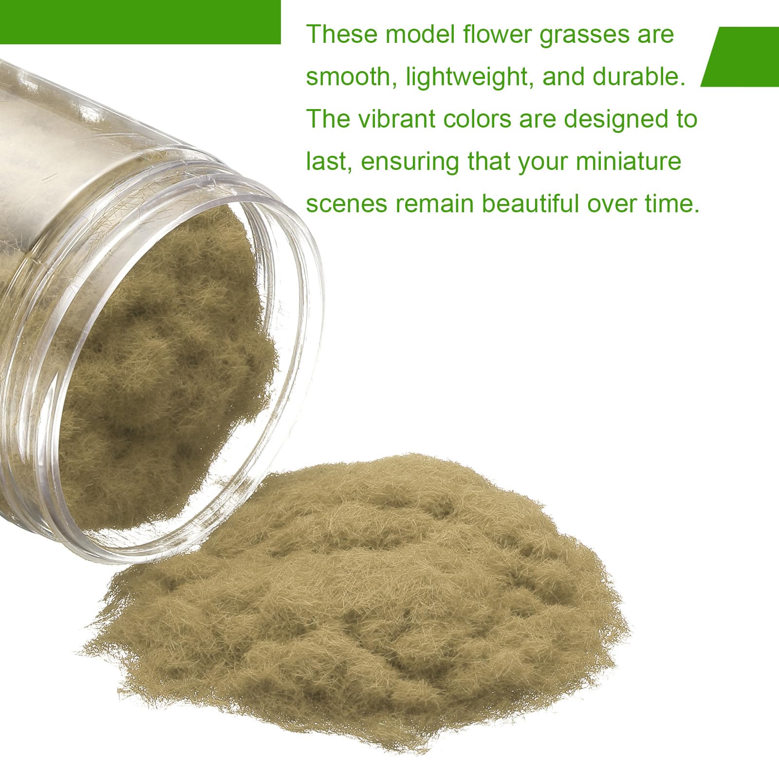 CoCud Model Grass Terrain Powder, 185ml Capacity, Fake Miniature Flower Grass Tree 3mm Nylon Mustard - Image 3