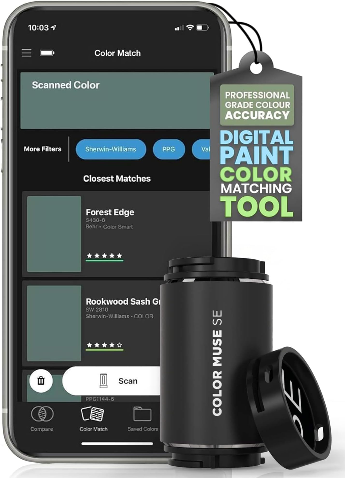 COLOR MUSE imeter, Paint Matching Tool, Portable Reader, Sensor, Identify Closest Matching Paint and Digital Values, Scanner for Painters, Designers (Special Edition)