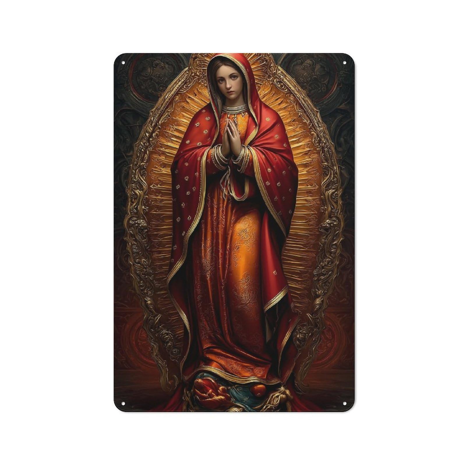 Junmoney Divine Radiance Sacred Vision Nostalgic Metal Wall Sign 30X20cm, Classic Pub Decor For Bar, Kitchen, Garage Or Games Room