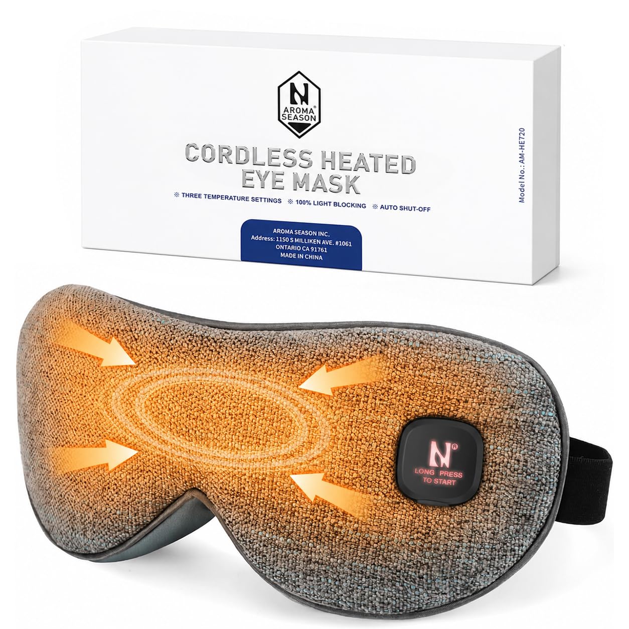 Aroma Season Heated Eye Mask Cordless Warm Compress