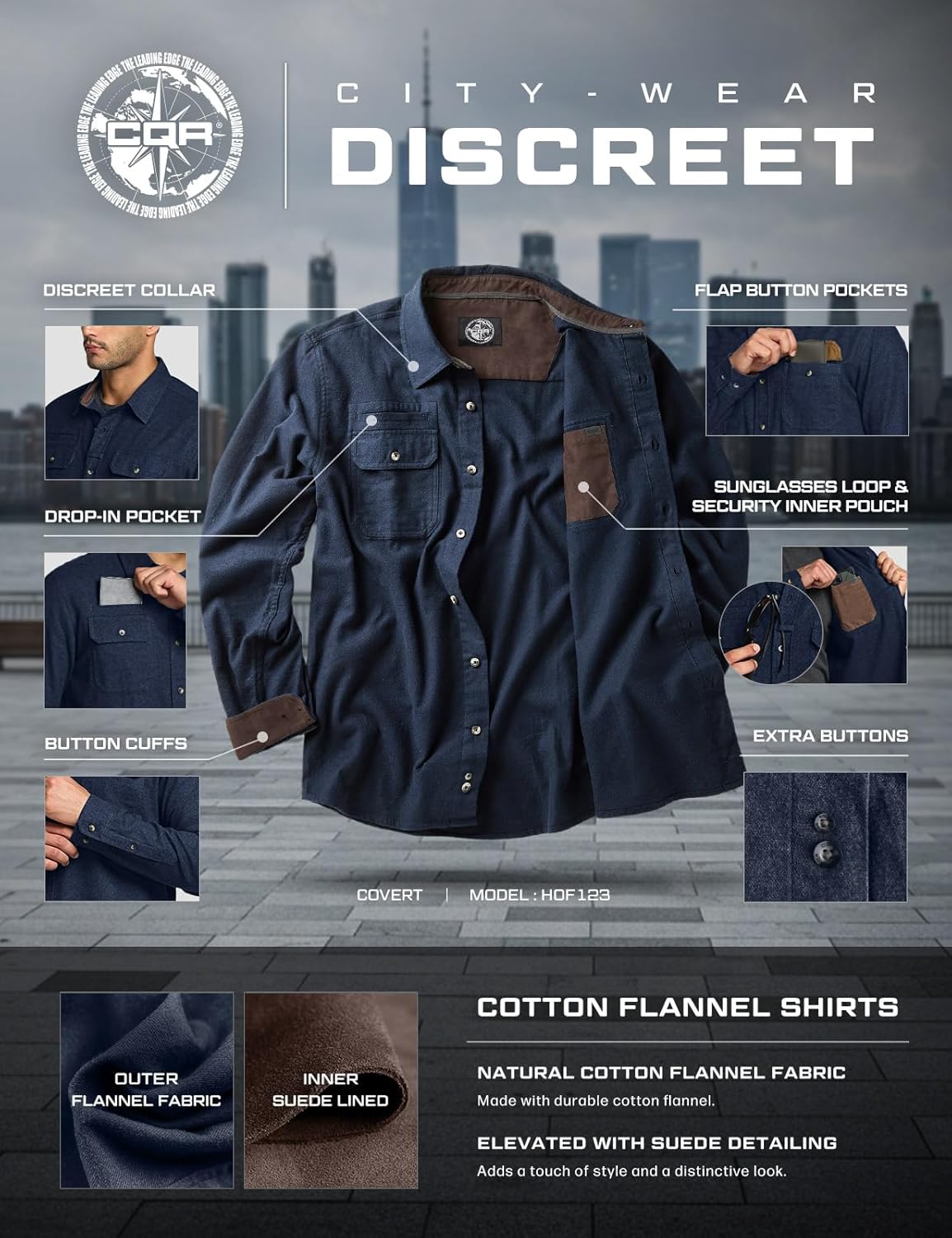 CQR Men's 100% All Cotton Button Down Flannel Shirts, Long Sleeve Brushed Warm Soft Casual Outdoor Plaid Shirt - Image 9