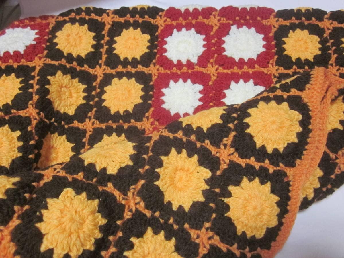 手編み マルチカバー ベッドカバー レトロポップ アジアン雑貨 ソファ