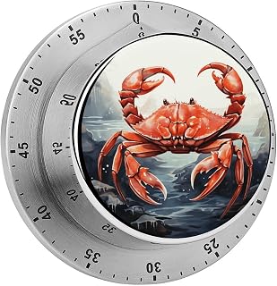 Red Crab Sea Visual Timer Kitchen Cooking Timer Magnetic Classroom Teaching Tool Time Management Countdown Timers for Work Study Kitchen