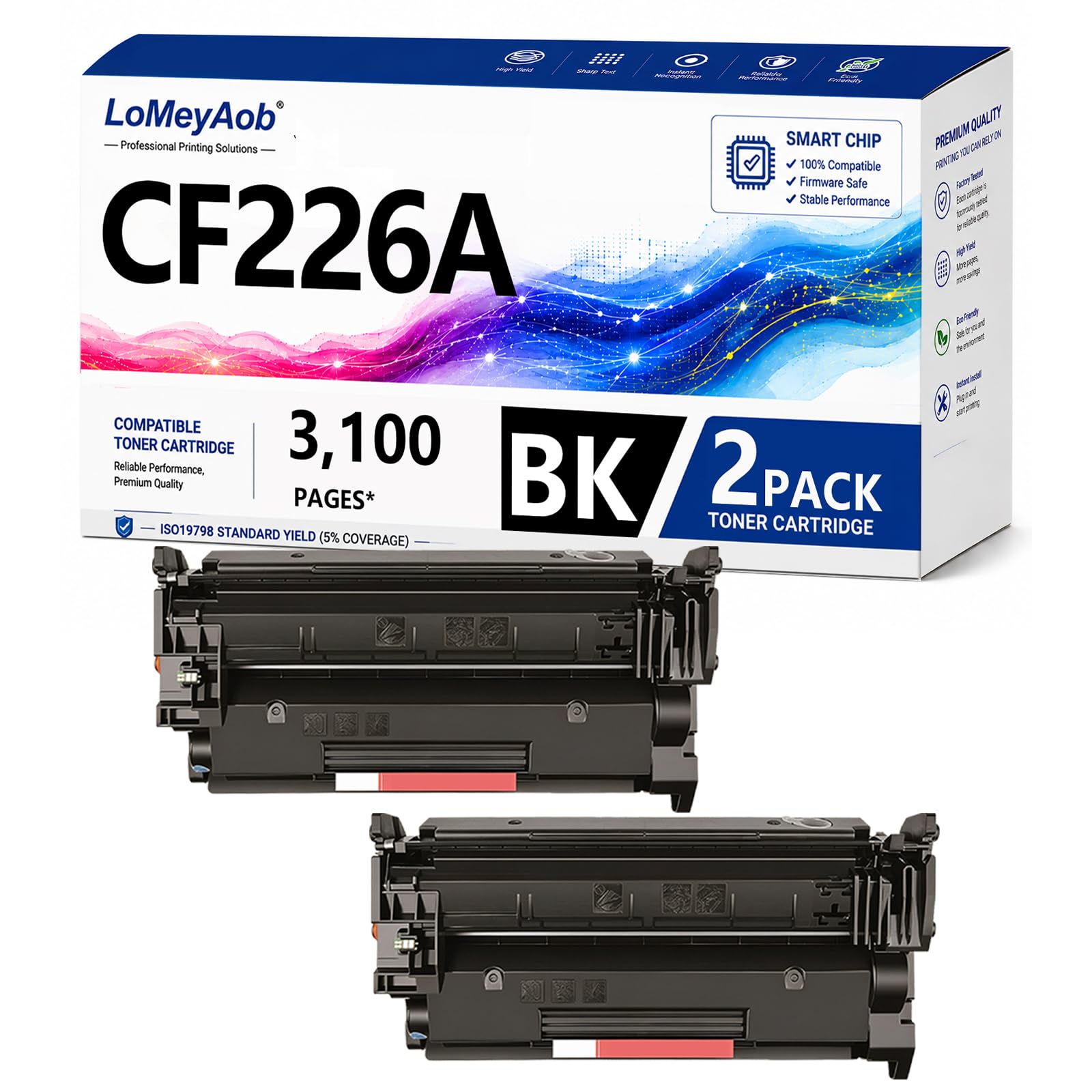 Cartucho de tóner CF226A, reemplazo Negro de Alto Rendimiento para la Impresora HP LaserJet M402dn M402n M402dw M426dw M426fdn M426fdw, retornos Altos, 3100 páginas