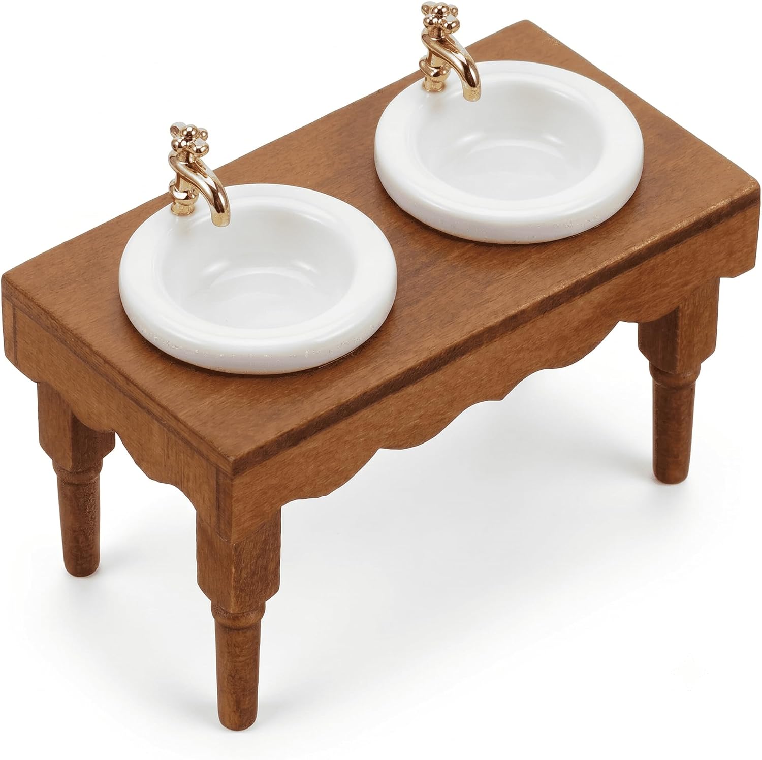 1/12 Scale Dollhouse Basin Sink: Mini House Bathroom Furniture Basin Mini Cabinet Adornments for Bathroom Scene Prop