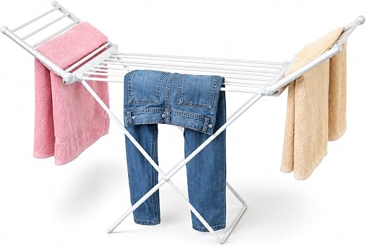Oypla Electrical Extendable Heated Folding Clothes Horse Airer Dryer With Heated Wings