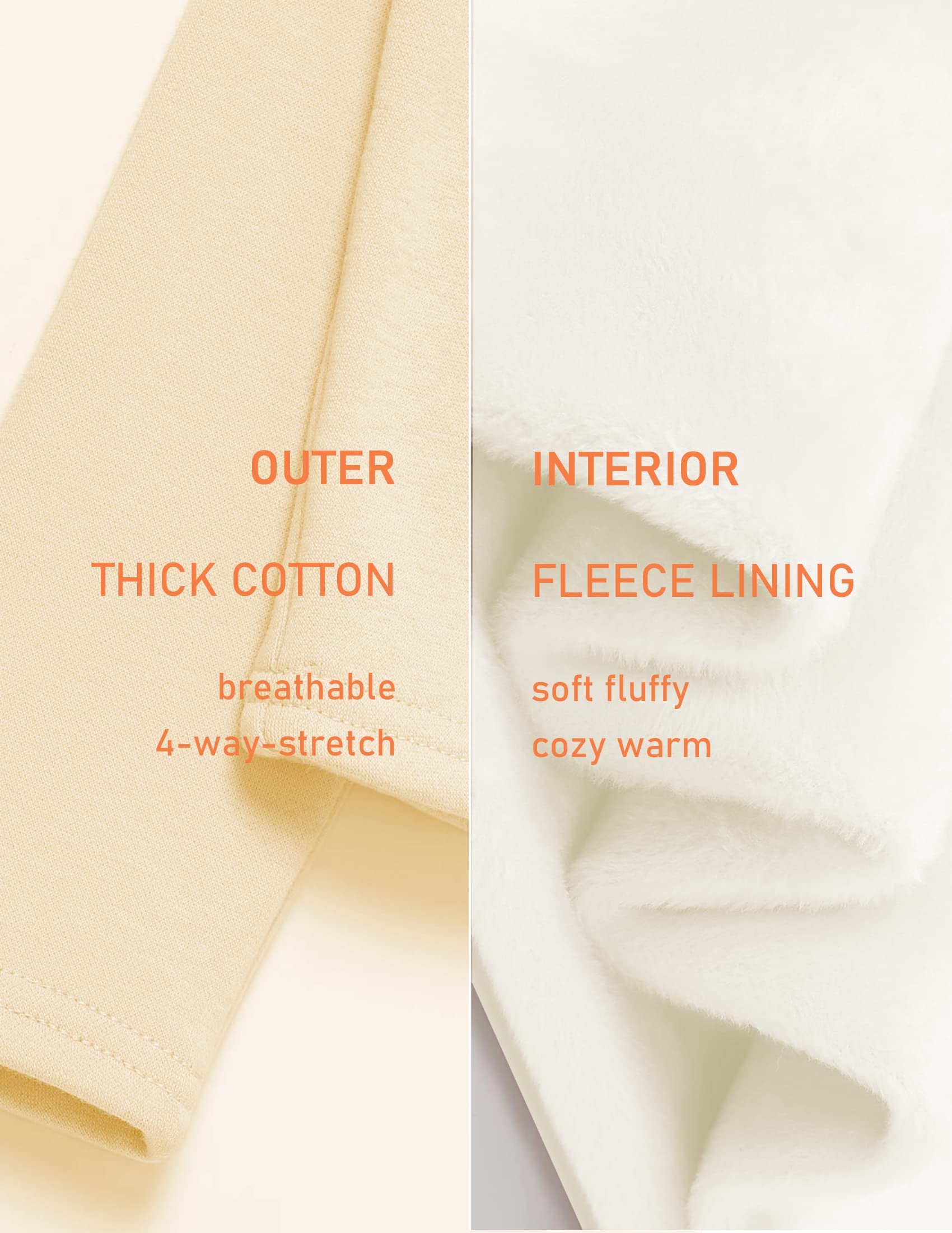 Kiench Mädchen Leggings Winter Dick Gefüttert Hosen Baumwolle 4er-Pack