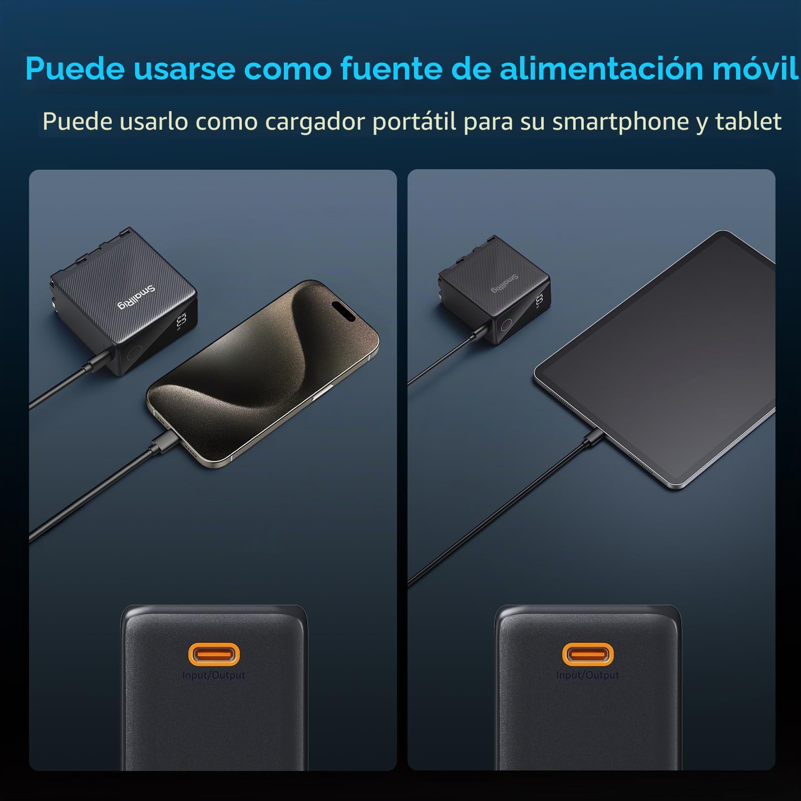 SMALLRIG Compatible co NP-F970 10500mAh Batería de Repuesto para Sony NP-F970 F750 F550,PD 36W USB-C 3.5H Carga Rápida, Batería con Pantalla OLED, Monitor, Luz de Video LED, Videocámara,Negro - 4469