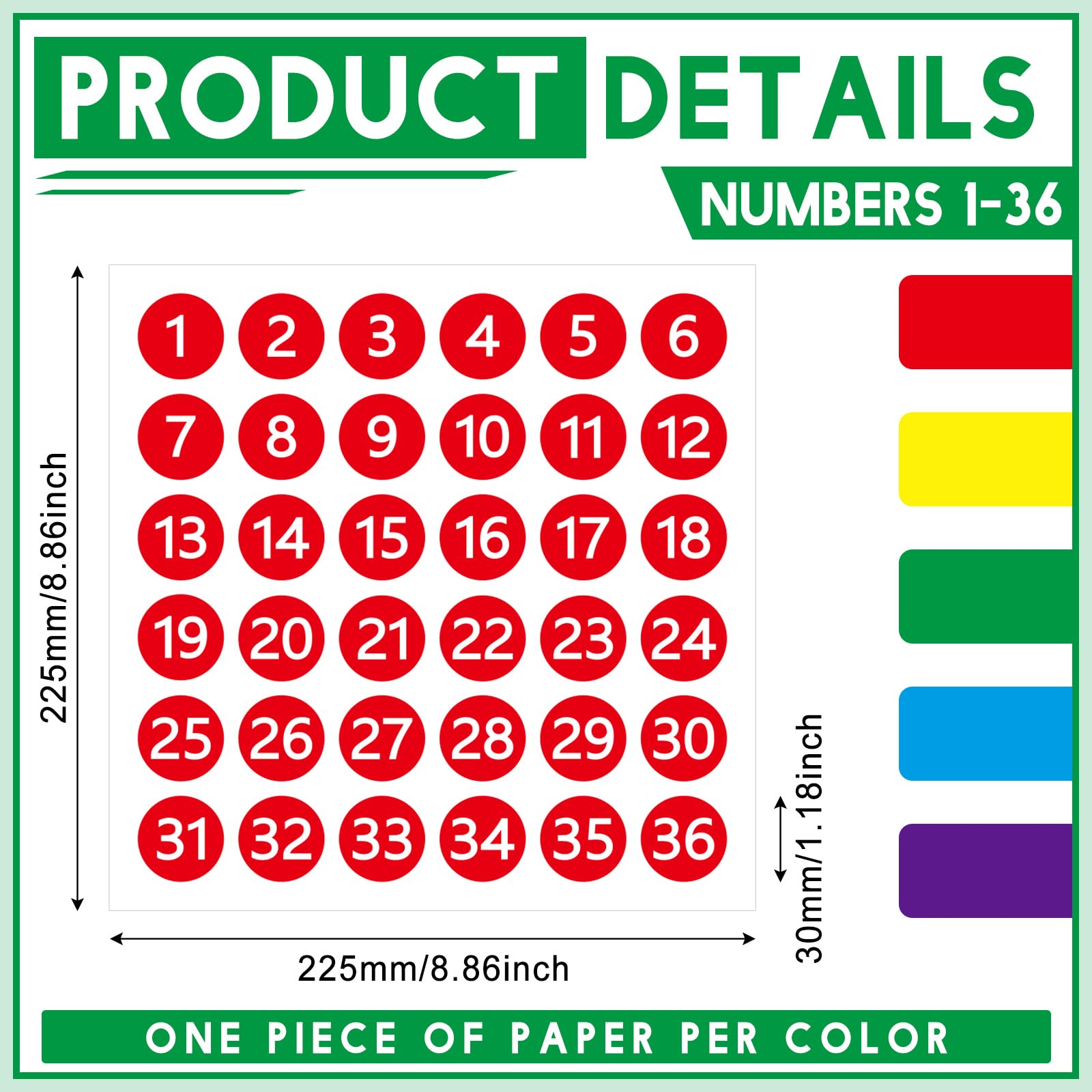 Fullhawl 15 Sheets Classroom Laptop Label for Organization Color Coding Labels Colored Consecutive Number Stickers Teacher Tool for Electronic Product Classroom Management - Image 2