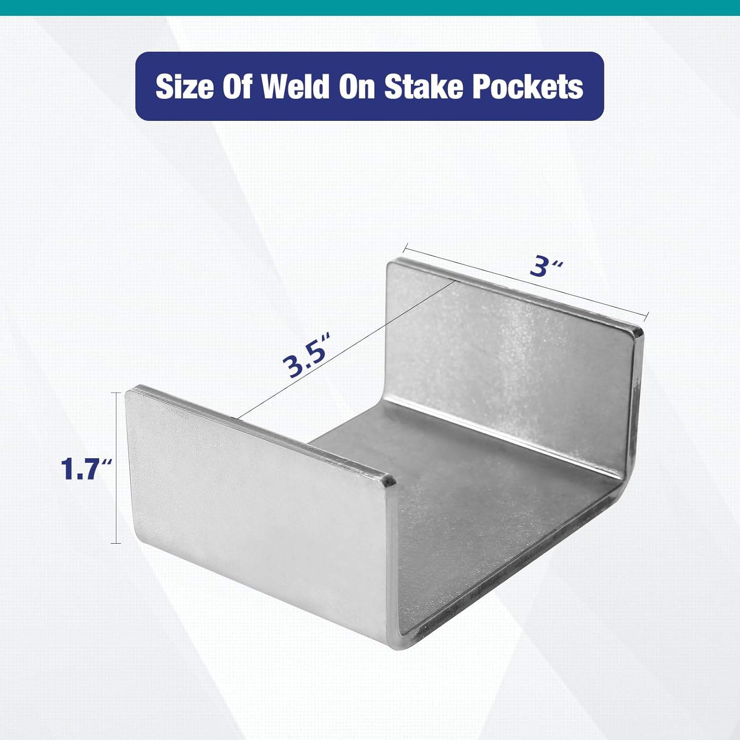 12 Pcs Weld On Trailer Stake Pockets, Suitable for 2'' x 4'' Wood Upright Trailer Bracing, Metal Trailer Rail Brackets Ideal for Installing On Flatbed Trailers, Box Trailers, and Trucks