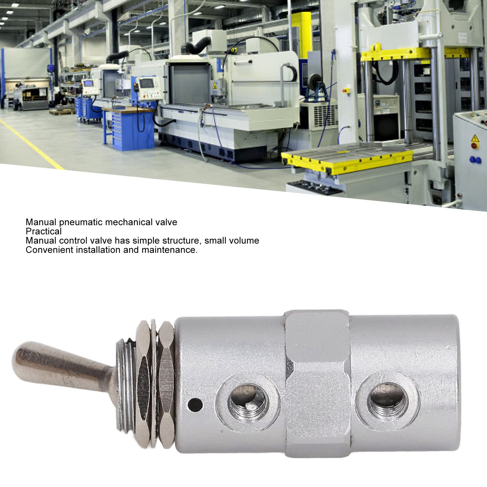 FLEXMAN Pneumatic Mechanical Air Valve, Aluminum Air Pneumatic Knob Control ON OFF Toggle Valve