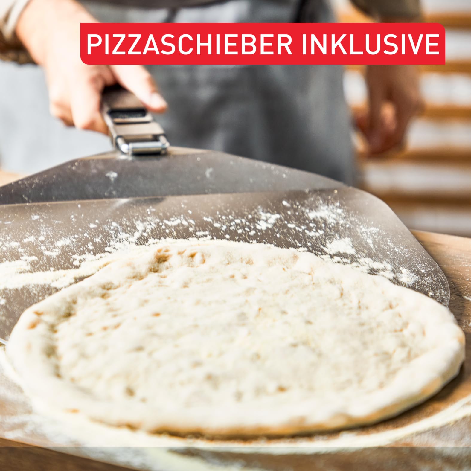 Tefal Pizza Pronto Gas-Pizzaofen 400 °C Edelstahl Temperaturregler Drehstein Pizzaschieber