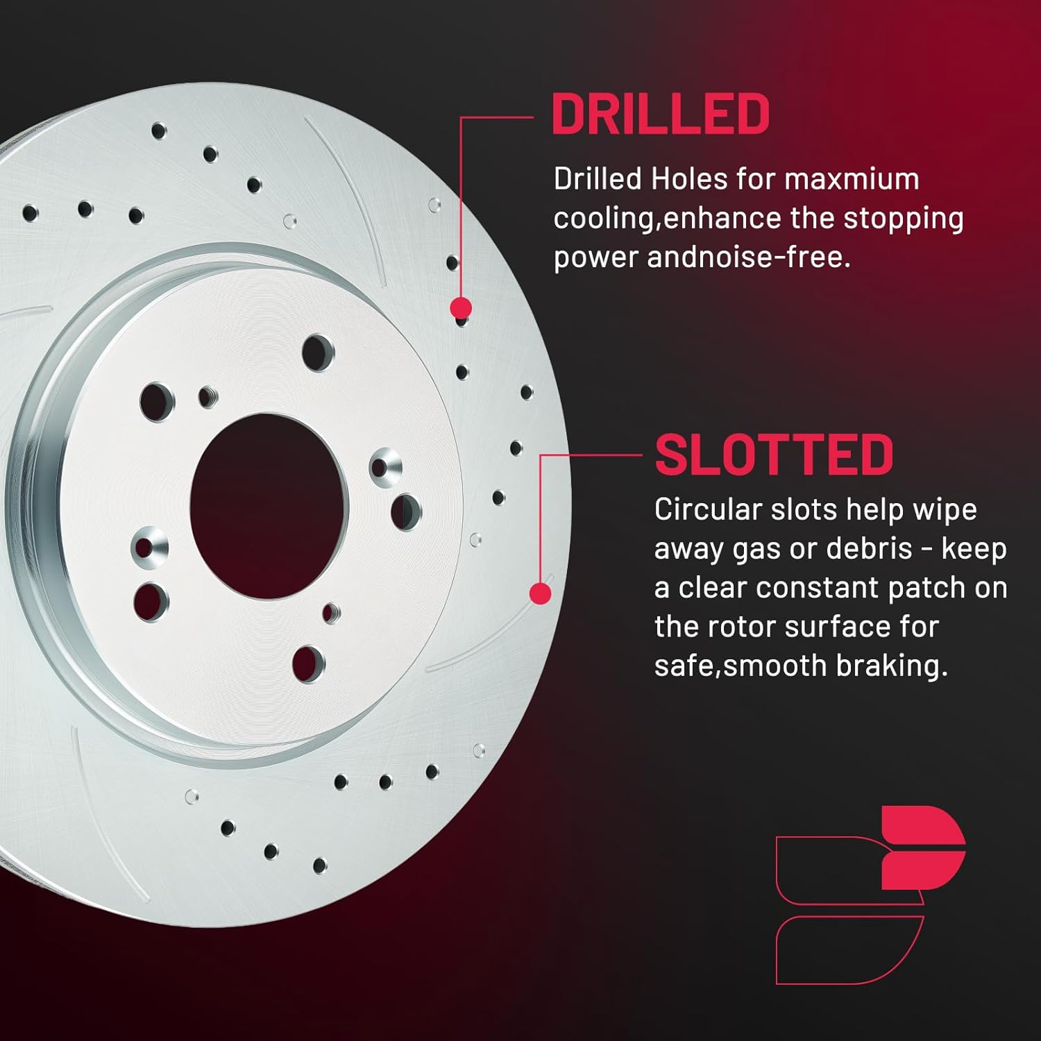 BDFHYK Front and Rear Brake Kit Compatible withHonda CR-V 2012 2013 2014 AWD, CR-V 2015 2016 AWD L4 2.4L, Drilled Slotted Brakes Rotors and Ceramic Brake Pads, Replace S-31455, S-31372, D-1521, D-1086