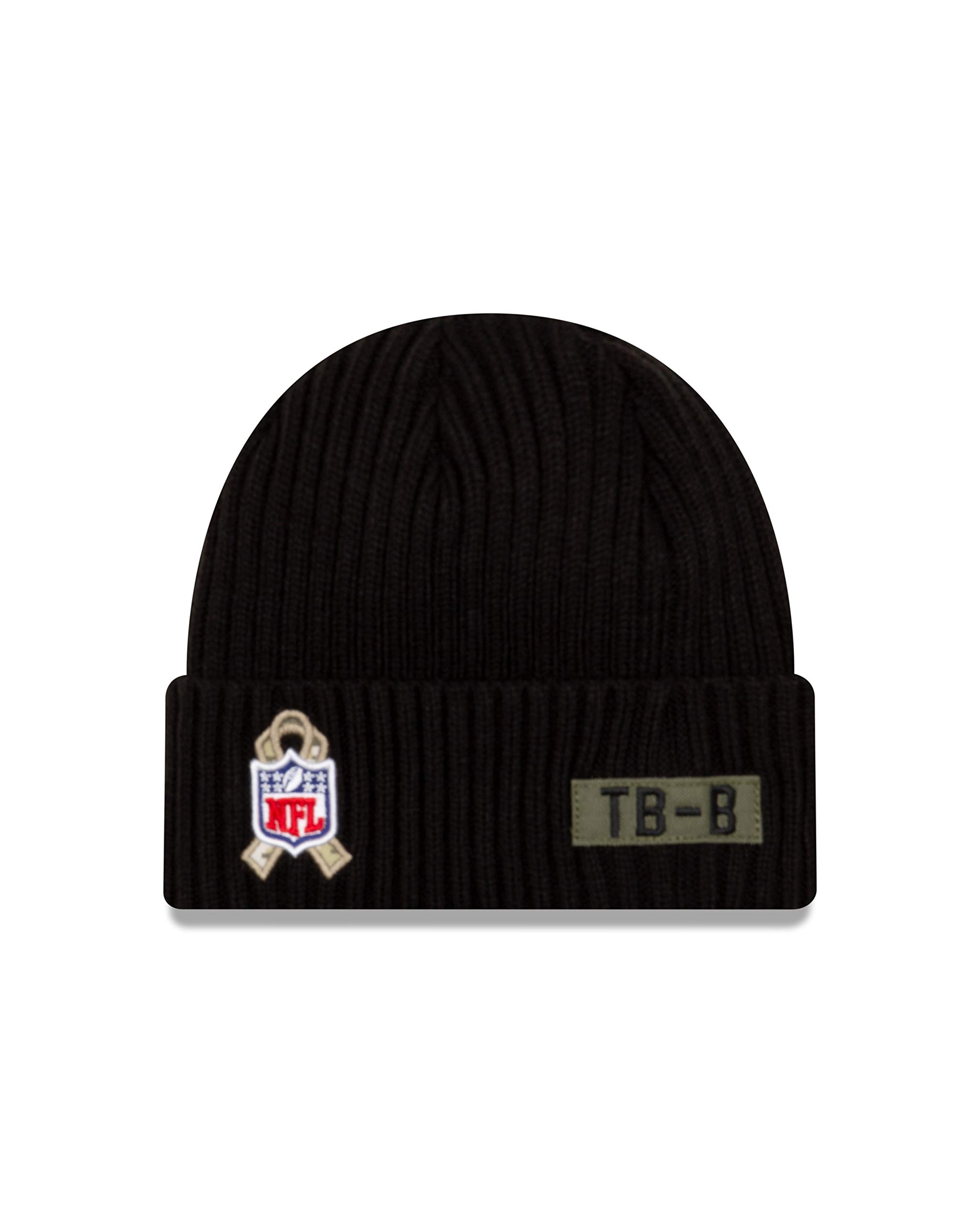New Era NFL Beanie Salute to Service czapka zimowa futbol amerykańska czarna oliwkowa, Beanie-Buccaneers-Black, jeden rozmiar