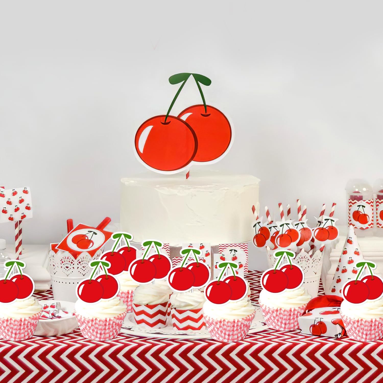 Ephlyn 1 Décoration De Gâteau D'anniversaire à Paillettes Sur Le Thème Des Fruits Sucrés, 1 Pic De Gâteau Pour Premier Anniversaire Sur Le Thème De La Fraise, Fête Prénatale, Fournitures De Fête