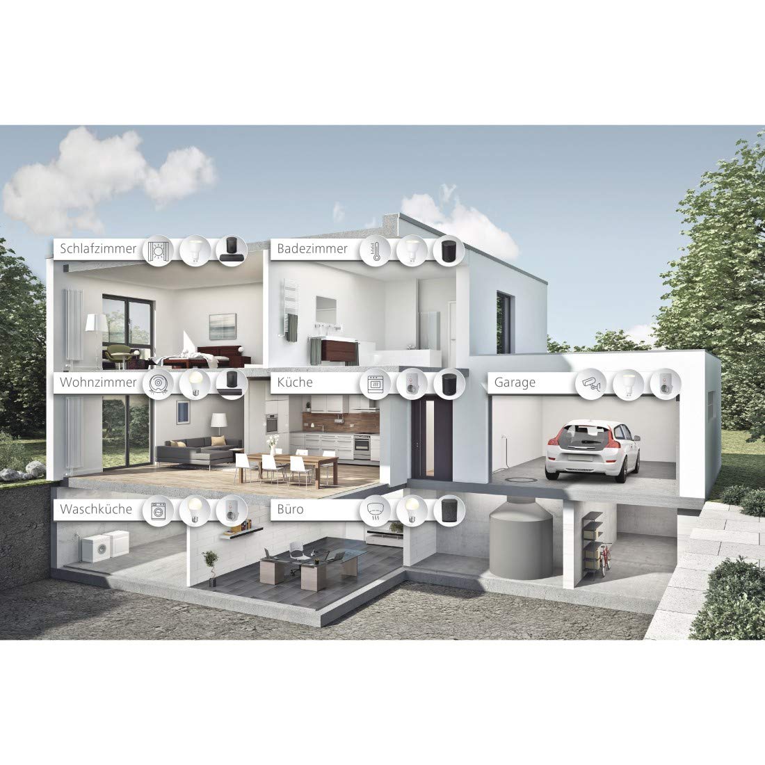 Hama WLAN LED Lampe E27 3er Set (Smart Home Lampe 8,5W Glühbirne, dimmbar, mehrfarbig RGBW, WIFI LED Lampe mit Sprachsteuerung und App, kompatibel mit Alexa, Google, Siri, Apple, kein Hub nötig)