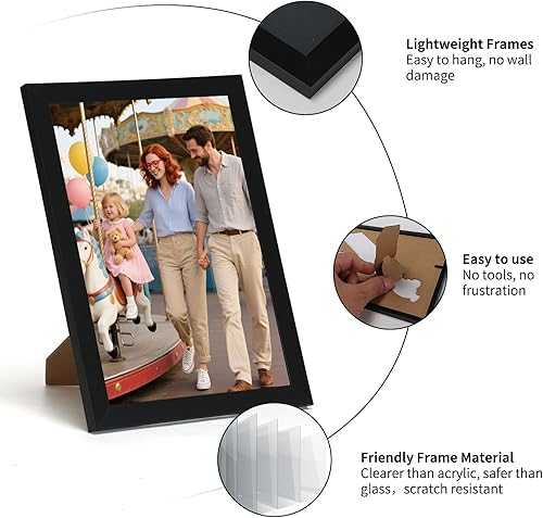 Miniatura 43 de Giftgarden Marcos de fotos de 8.5 x 11 pulgadas, certificado de diploma, premio de documento, marco de 8.5 x 11 pulgadas, marco negro, para pared