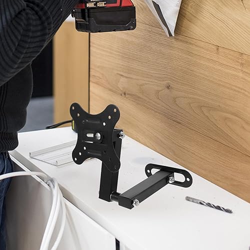 Miniatura 4 de Adjustable Retractable Tv Wall Mount Bracket for Monitors and Tvs Stable Corner-Compatible Holder with Swivel and Tilt for Space-Saving Wall Display