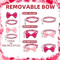 Vista 5 de PUPTECK Collar de perro con campana, paquete de 2 unidades, collar ajustable para cachorros, dulce regalo para perros pequeños y mascotas de 11.8 a