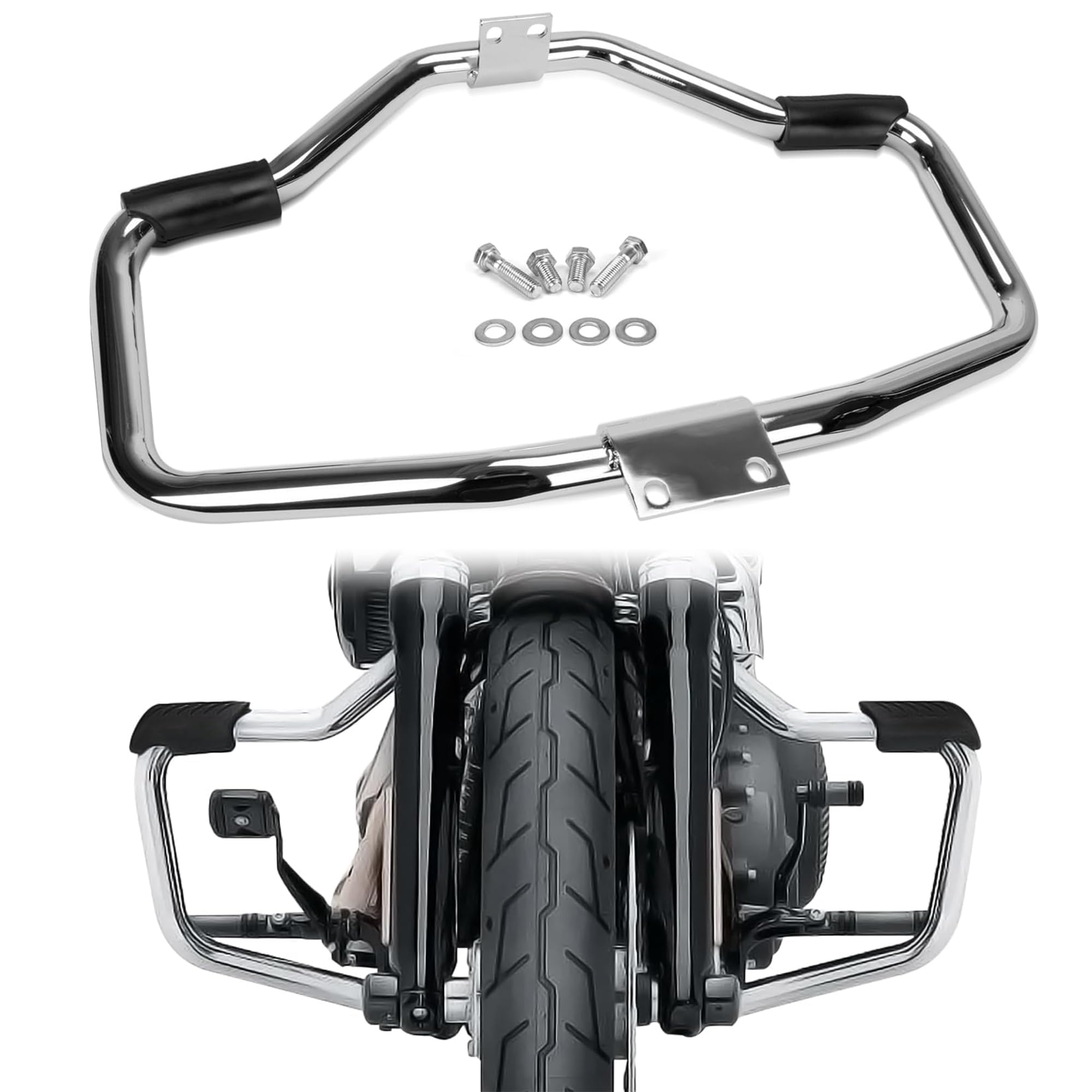 Paramotore per Sportster 1200 Custom XL1200C 2004-2023; Iron 883 XL883N 2009-2023; Roadster XL1200R '04-08; Forty Eight XL1200X '10-15 (cromato)