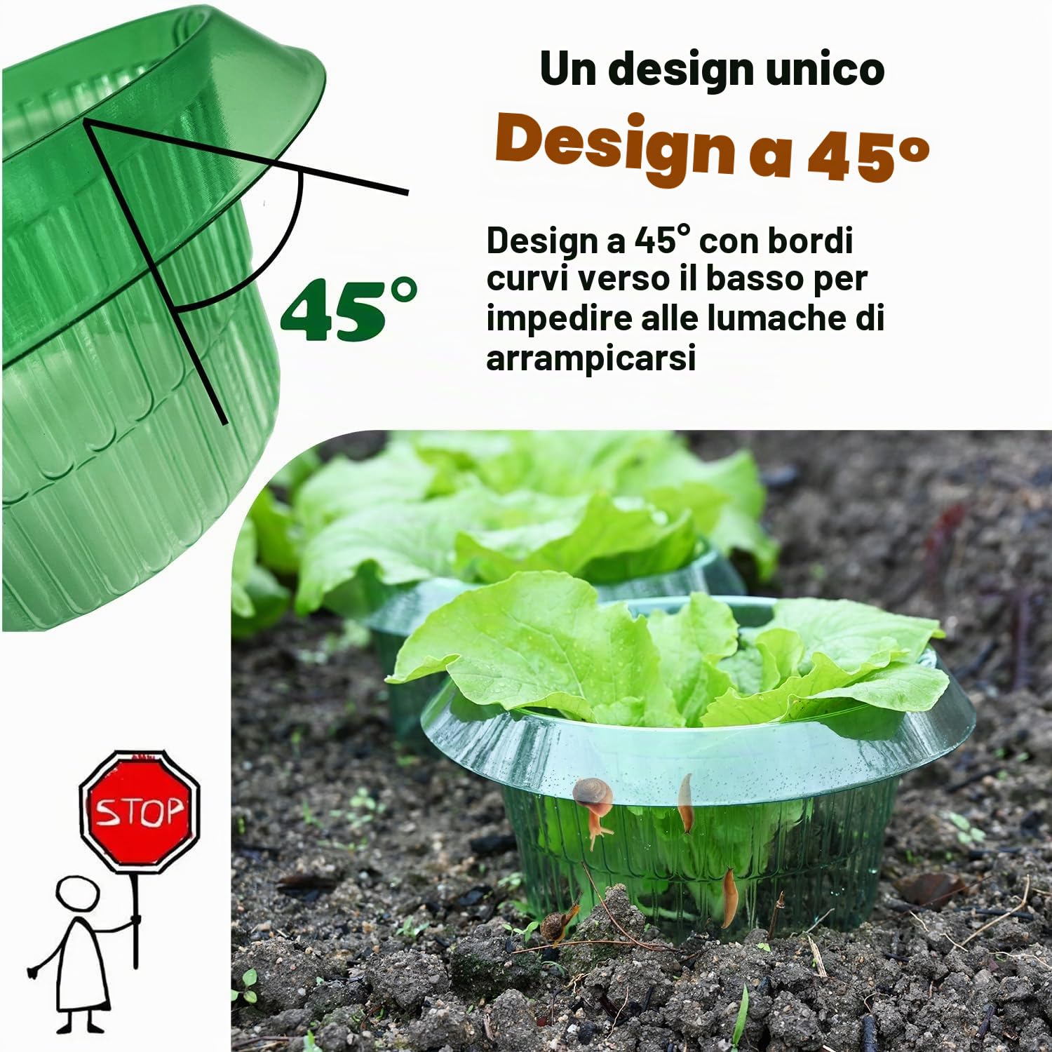 Collare per lumache, per Piante da Insalata e Carbone, Anti-lumache, Senza Prodotti chimici, Collo per lumache, Protegge Le Piante, per Essere più Belle(15 Pezzi)