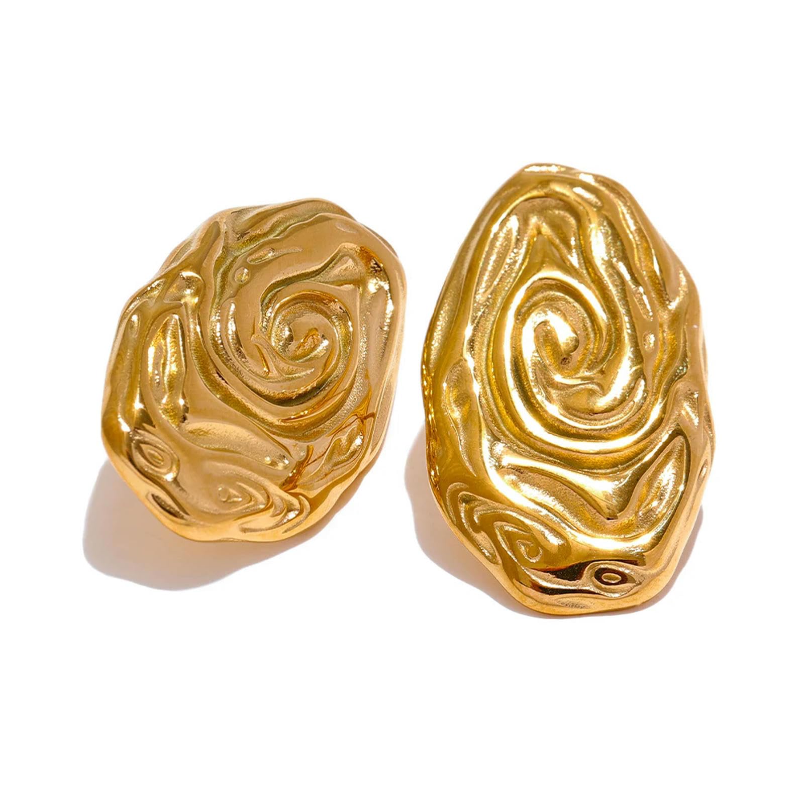 Boucles d'oreilles à rayures dorées bijoux d'oreille géométriques rétro