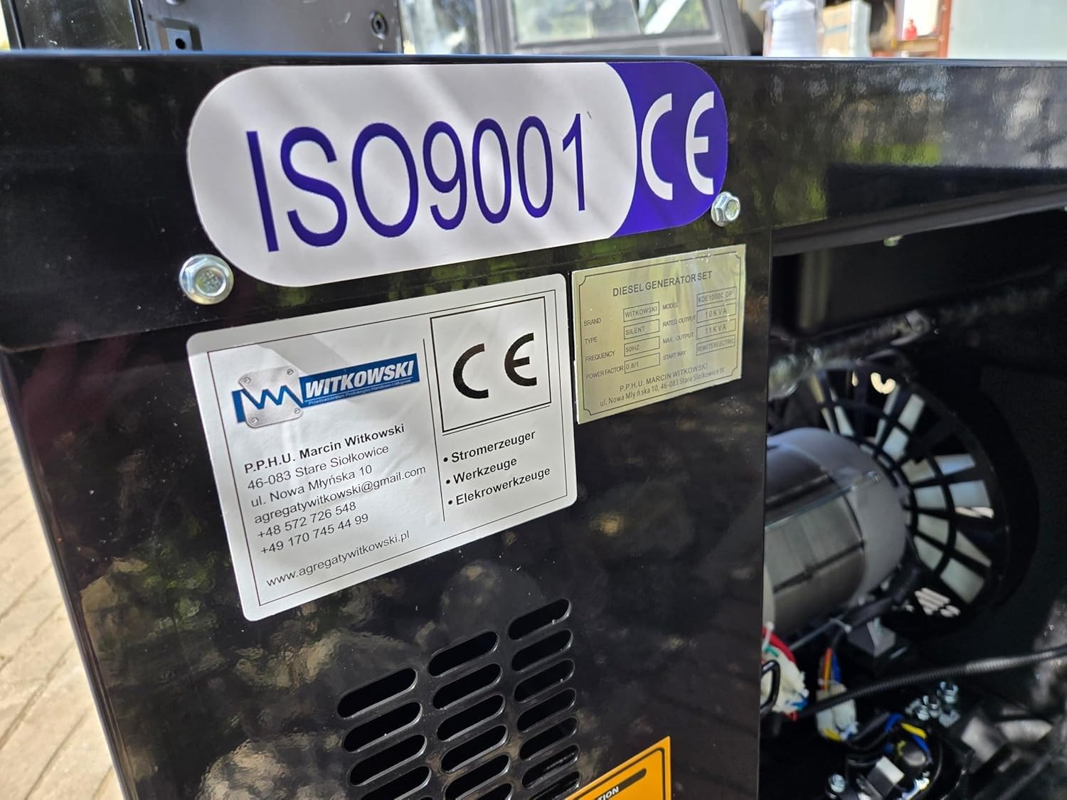 WITKOWSKI Generador diésel 8,5 kVA de corriente de emergencia 230 V/400V | Generador con regulador de voltaje AVR, arranque eléctrico, conector ATS, control remoto, bobinado de cobre KDE8500DP