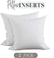 Vista 2 de Elegant Comfort Paquete de 2 rellenos de almohada de poliéster y algodón, relleno de fibra siliconada, 12 x 12, color blanco, 2