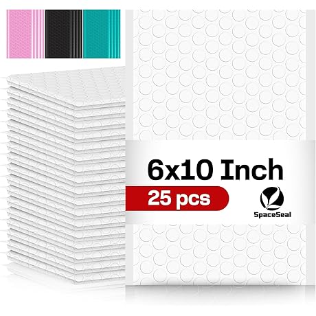 Space Seal® White Bubble Mailers 6x11 IN with Self-Adhesive Closure