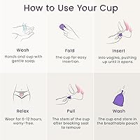Vista 3 de EcoBlossom Reusable Menstrual Cup Set - The Most Reliable Medical Grade Silicone Period Cups - Comfortably use for 12 Hours (Small & Large)