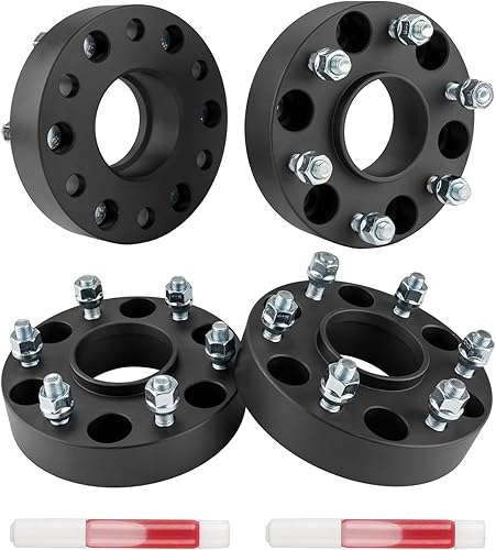 Miniatura 9 de Espaciadores de rueda de 6 x 5, adaptadores de rueda de 2 pulgadas con cubo centrado, orificios centrales de 3.075 in M12x1.5 adaptadores de pernos