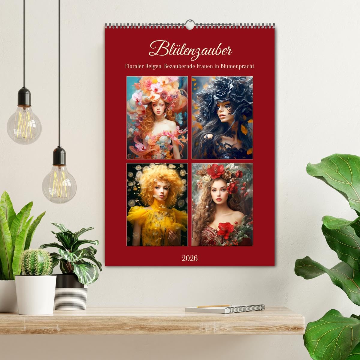 Blütenzauber. Floraler Reigen. Bezaubernde Frauen in Blumenpracht (Wandkalender 2026 DIN A2 hoch), CALVENDO Monatskalender: Blumenmädchen: Eine Ode an die Naturschönheit (CALVENDO Menschen)